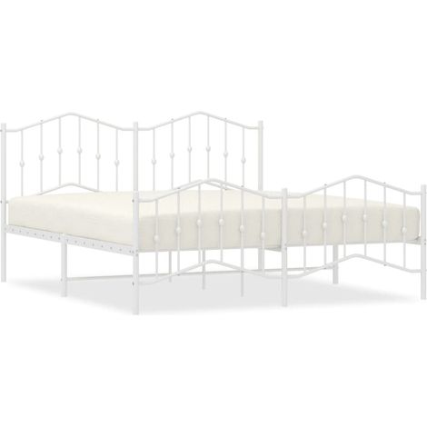 Maison Exclusive - Giroletto con Testiera e Pediera Metallo Bianco 183x213 cm (1/5)