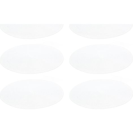 6 tours de table ronds blancs tissés, dessous de plat isolants thermiques faciles à nettoyer, accessoires de salle à manger polyvalents pour la décoration de la cuisine et de la maison (1/5)