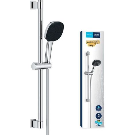 Set de ducha con rociador de 2 chorros, barra y flexo - GROHE Vitalio Comfort 110 26398001 - Fácil selección - Ahorro de agua