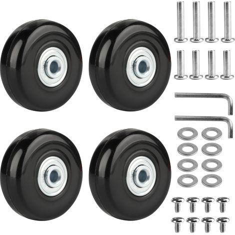 4 Pièces Roulette Valise, Roue Valise Universelle, Roulettes Valise, Roues de Rechange, Valise Roues Remplacement, Roulettes de Rechange, 50x 18mm (1/5)