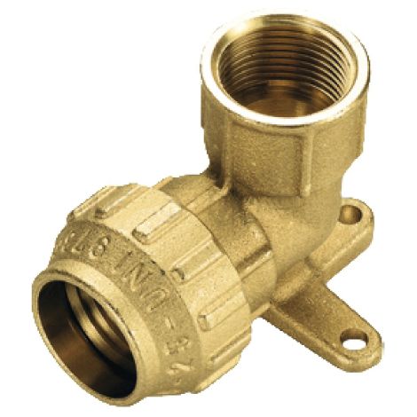 RACCORDO CURVO IN OTTONE FEMMINA FLANGIATO ø25X3/4   TIEMME RACCORDERIE SPA
