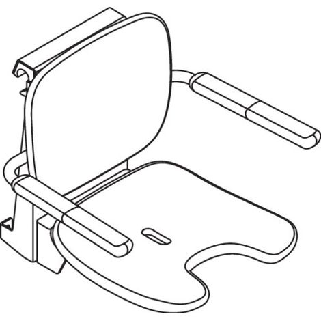 HEWI 802.51.13660 Siège suspendu Premium, habillage de schéma (1/2)