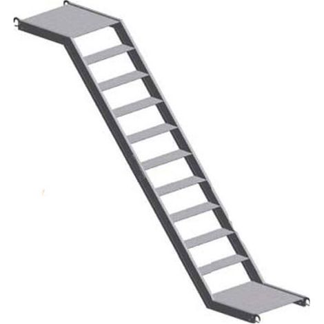 Alu U-Podesttreppe - Maxi Höhe 2m - Travee 2.50m - 50.257