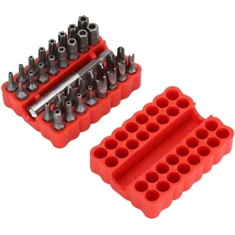 Jeu d'embouts de sécurité, solides solides 33 pièces embouts hexagonaux à vis de sécurité 1/4 po pour véhicule pour la maintenance électronique (1/4)