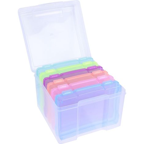 Boîte de Rangement pour Photos 7 Pouces, Organiseur de Photos en Plastique, Portable, pour Autocollants à Ongles et Bijoux, Design Simple, Boîte de Rangement Pratique (1/5)