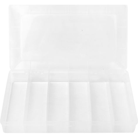 Boîte de rangement transparente premium 15 compartiments pour instruments, bijoux et pièces détachées - Coffret organisateur en plexiglas clair, étui de tri polyvalent. (1/5)