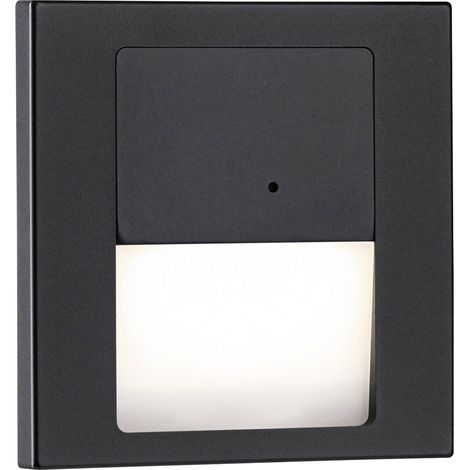 Paulmann 80004 Tsaro eckig 80x36mm 1W 80lm 230V 2700K Wandeinbauleuchte LED 1 W Schwarz (matt) (1/5)