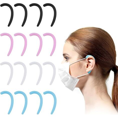 Oreille protection crochet Protecteur dOreille en Silicone protege oreille masque Protecteurs dOreille réutilisables Protecteur dOreille Antidérapants pour Enfants Adultes (8 paires) (1/5)