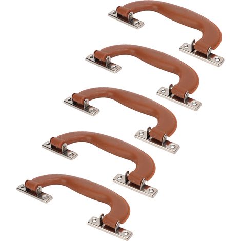 5 Poignées de Valise Rétro - Confort Ergonomique en Matière Plastique Résistante - Marron Rougeâtre - Universelles pour Tous Bagages (1/5)
