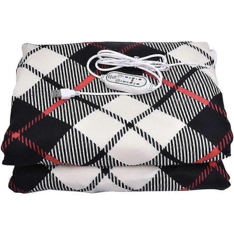 Manta eléctrica USB con temporizador ajustable, chal cálido de franela, 140x80cm, manta de calefacción para el hogar, ideal para el invierno. (1/5)