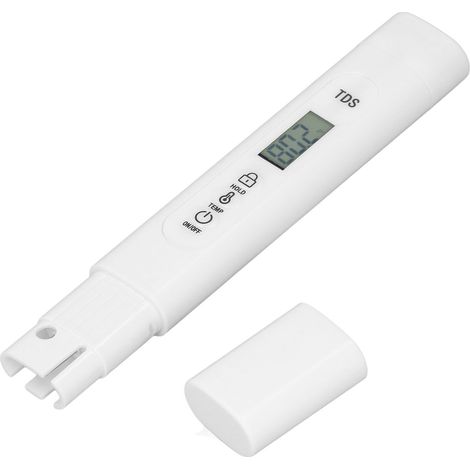 Testeur TDS précis, mesure rapide, mini compteur de qualité d'eau portable 0-9990 ppm, 3-en-1 pour piscine, aquarium, eau potable. (1/5)