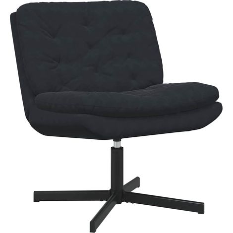 Fauteuil de Salon，Chaise，Fauteuil relaxant pivotant Noir 63 x 75 x 76 cm Velours CFW712580 (1/5)