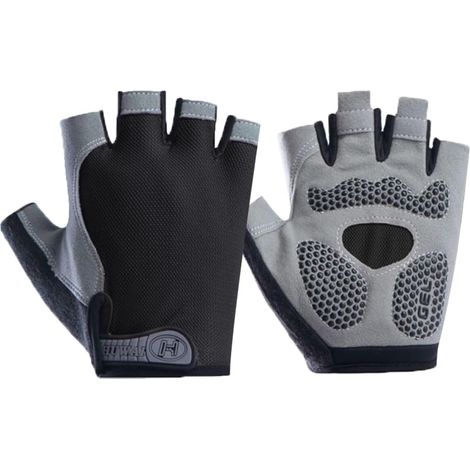 Gants Cyclisme Demi-Doigts, Protection de la Paume en Silicone Gants d'haltérophilie Entraînement de Fitness Antidérapants Absorbant Les Chocs Respirant pour VTT Gym Randonnée Escalade