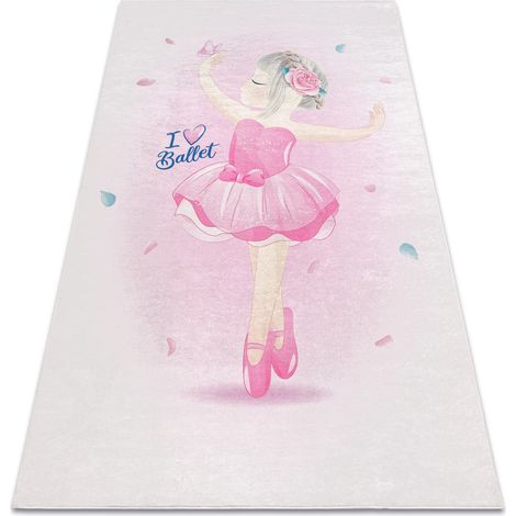 BAMBINO 42830 Waschteppich Ballerina für Kinder Anti-Rutsch - rosa pink 120x170 cm