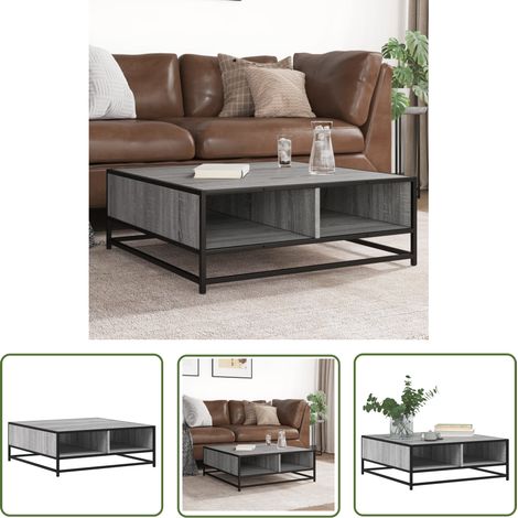 vidaXL Couchtisch Grau Sonoma 80x80x30 cm Holzwerkstoff und Metall (1/5)