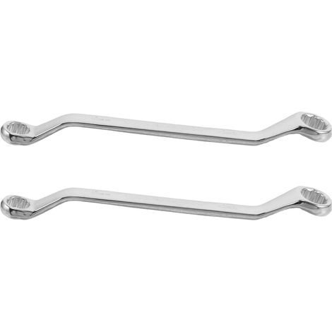 2 Pièces Clé à Anneau Double 30mm 32mm en Acier 45  Double Extrémité, Manche Long Décalé, Finition Argentée, Usage Mécanique, pour Boulons et Fixations (1/5)