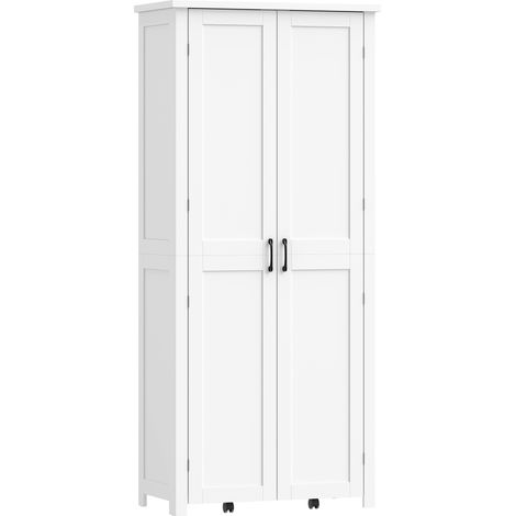 Mobile Cucina Moderne : Roues, 2 Portes, 14 Compartiments, Couleur Blanche. (1/5)