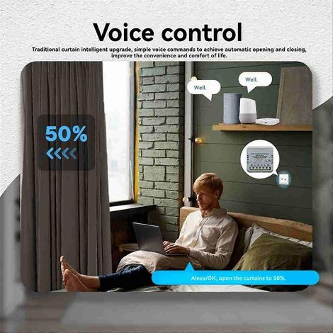 Tuya Zigbee Smart-Steuermodul für Vorhänge und Rollos, kompatibel mit Rollomotoren und per App fernsteuerbar. Funktioniert mit / Home (1/5)