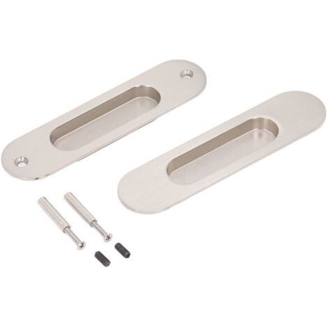 Poignées double face pour porte coulissante – Aluminium brossé modèle 9025 – Pour porte de salle de bain et placard (1/5)