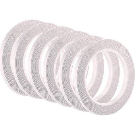 Packung mit 6 Rollen doppelseitigem Klebeband für Näharbeiten, Bastelprojekte und Heimwerkerprojekte – je 6 mm x 50 m (1/5)