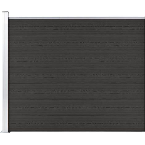 vidaXL Fence Panel WPC 175x146 cm Black