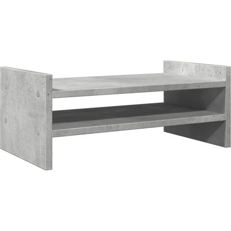 Mesa de escritorio con soporte para monitor mueble de 50 x 27 x 20 cm madera de ingeniería color gris 020044886