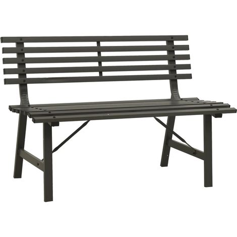 Banc de jardin 110cm Acier Noir (1/5)