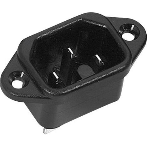 Connectique pour appareils chauffants série (connecteur réseau) 42R K & B 42R014121 embase mâle verticale Nombre total de pôles: 2 10 A noir 1 pc( D76390 (1/5)