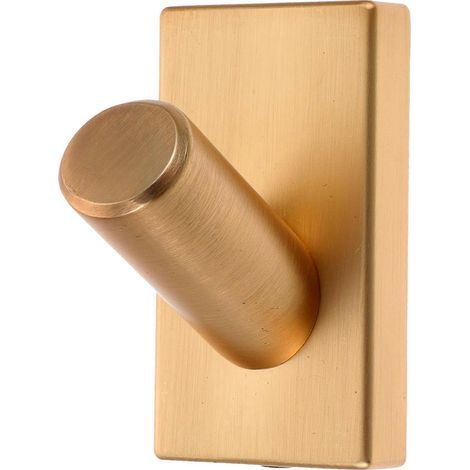 Wandhaken, Kleiderhaken, Metallhaken für Hüte und Handtücher, ideal für Bad und Flur. – 6,3 x 4,8 cm – Gold (1/4)