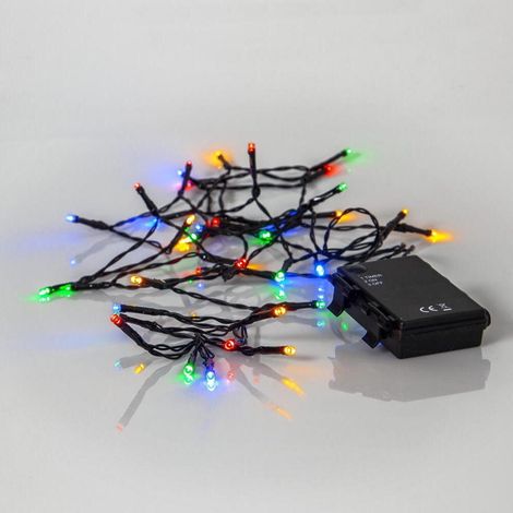 Led lichterkette batterie 40 led 28 m batterie timer innen auenbereich ip44 multi (1/2)