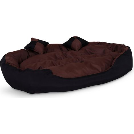 lionto 4-in-1 Katzenbett aus Oxfordgewebe, Größe (M) 85x70 cm, schwarz/braun