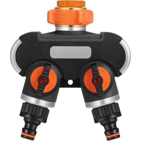 Distributeur Arrosage 2 Voies, Séparateur de Tuyau D'arrosage, Raccord Tuyau D'arrosage, Débit D'eau Réglable (1/5)