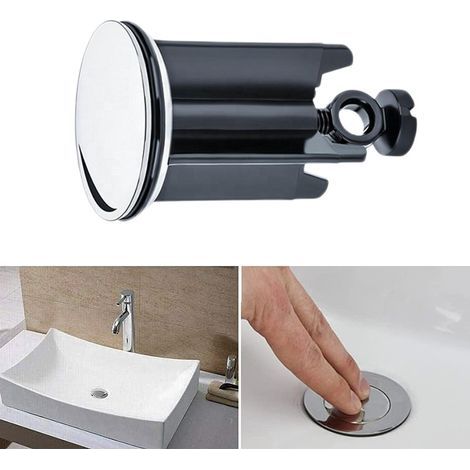 Tappo per lavandino universale nero da 40 mm, 2 pezzi Tappo per lavandino per tutti i lavandini e bidet standard (altezza A (1/5)