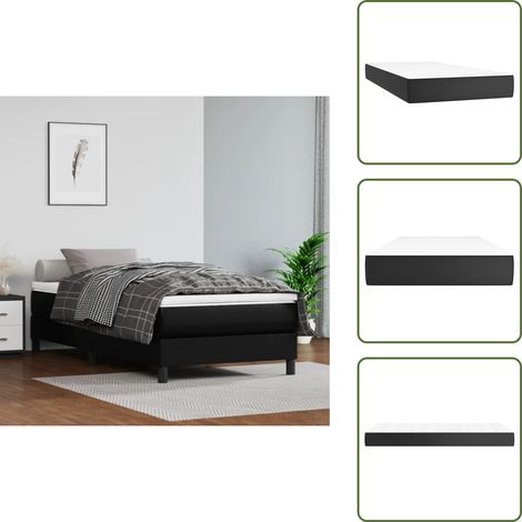 Matelas de lit à ressorts ensachés Noir 80x200x20 cm Similicuir - Matelas - Matelas À Ressorts Ensachés - Matelas Similicuir - Literie - Chambre À Coucher (1/5)