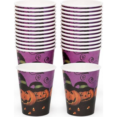 Motif Citrouille – Gobelets Halloween en Papier 30 exemplaires (1/5)