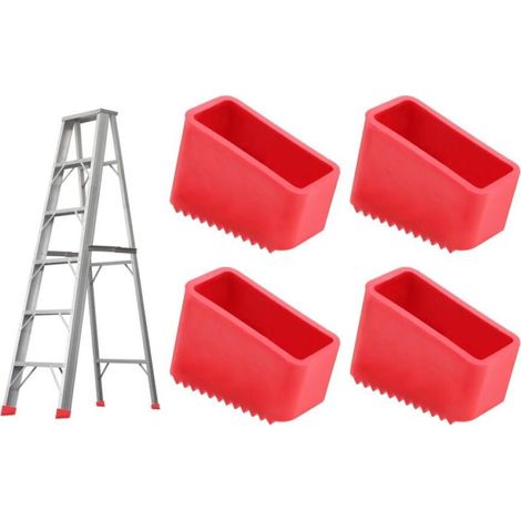 Pour pieds d'échelle universels 50 x 20 mm,4 Pièces Couvre Pieds d'Échelle en Caoutchouc, Antidérapant pour Sécurité Optimale, Protection Robuste pour Échelles Télescopiques et Escaliers (1/5)