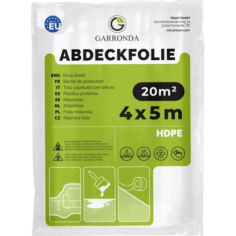 Garronda bâche peinture 4×5 m – film plastique étanche transparent, protection sol et meubles, GD-0166