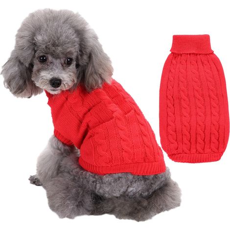 Pull Pour Chien - Polaire Chaude Et Élastique Avec Col Roulé - Pour Chiens De Race Petite À Moyenne - Taille XXL (1/5)