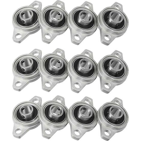 Lot de 12 paliers à semelle auto-aligneurs KFL001 de 12 mm en alliage de zinc, avec logement de palier rhombique. (1/5)
