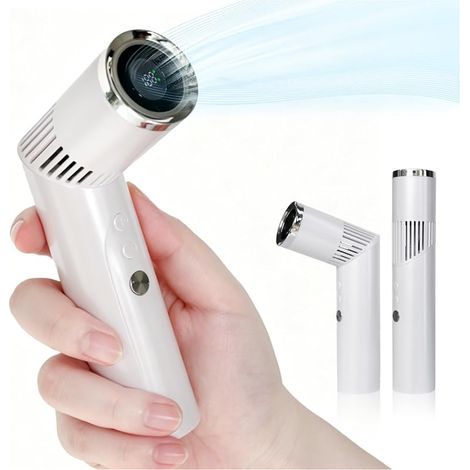 Ventilateur Portable, Mini Ventilateur de Poche, Ventilateur a Main 3000mAh Rechargeable avec écran LED Gris, Petit ventilateur idéal pour les voyages et les activités en plein air (white) (1/5)