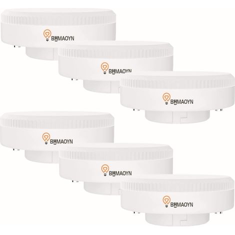 GX53 LED 9W Blanc Froid 6000K Eclairage,Pas de Scintillement,Remplace 75W Ampoules Halogènes,Angle 180 Degrés 800Lumens,CRI85,Non Dimmable lot de 6 (1/5)