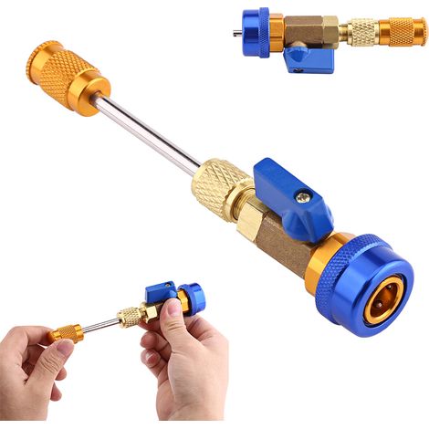 Jeu de 2 extracteurs de noyau de valve climatisation auto R134a R12, outil de dépose et pose rapide basse pression CR-206. (1/5)