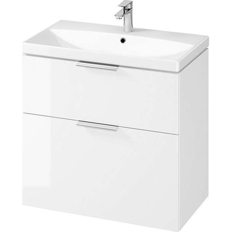 Cersanit City - Waschtisch mit Unterschrank, 74x79x45 cm, 2 Schubladen, weiß S801-423