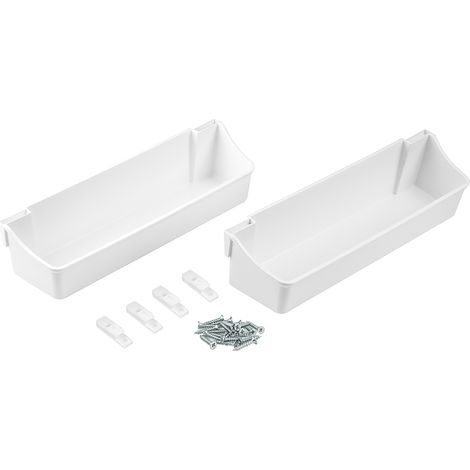 Emuca Lot von 2 Hilfsablagen, Länge 350mm, Kunststoff, weiss