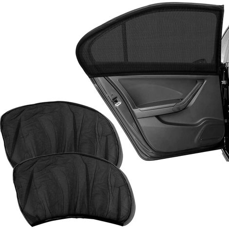 Auto Sonnenschutz Gitter 2 Stück, UV-Schutz & Mückenschutz, Seitenscheiben, Schwarz (1/5)