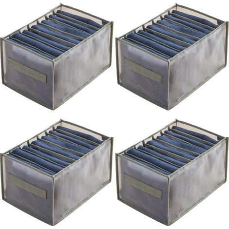 Lot de 4 boîtes de rangement pour vêtements, armoire et chambre (1/4)