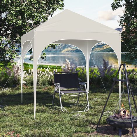 WOLTU Pavillon 2x2m, Faltpavillon Wasserdicht Partyzelt, Faltpavillon mit 4 Seitenwänden UV-Schutz 50+, Gartenpavillon mit Tragetasche, höhenverstellbarer, für Outdoor Garten Camping, Beige (1/5)
