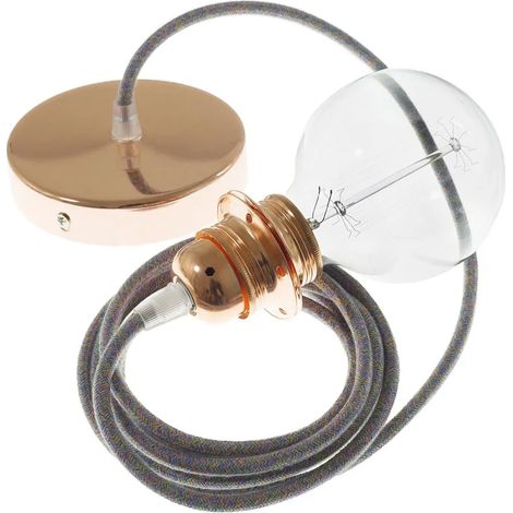 Hängelampe Creative Cables rx09 Baumwolle Kupfer 2m (1/3)