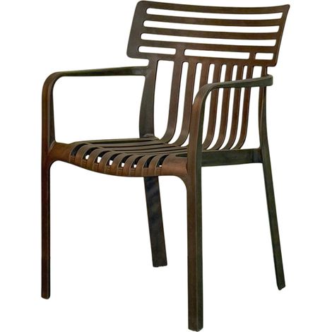 Floordirekt – Chaise de jardin empilable en polypropylène – Résistante aux intempéries et aux UV – Capacité de charge 200 kg – Confort ergonomique