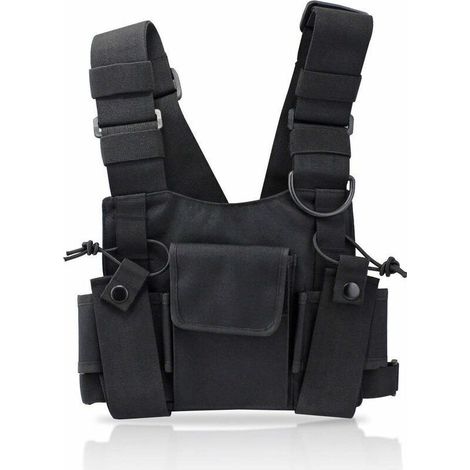 Brusttasche für Funkgeräte, Nylon-Rucksäcke, Holster-Taschen, Zwei-Wege-Funkgeräte, Tragetasche mit verstellbarem Schultergurt für Polizei, Produktionswerkstatt (1/5)
